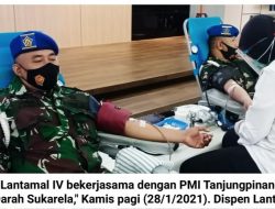 Bekerjasama dengan PMI, Diskes Lantamal IV Gelar “Donor Darah Sukarela”