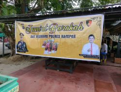 Satreskrim Polres Kampar Teruskan Program Jumat Barokah, Makan Siang Gratis Untuk Dhuafa