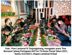HUT Pomal ke-75 : Pom Lantamal IV Gelar Doa Bersama
