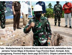 “Taman Migas” Ikon Baru Tanjungpinang, Wadanlantamal IV Letakan Batu Pertama Awal Pembangunan