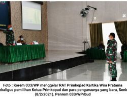 Korem 033/WP Gelar RAT Primkopad, Mayor Prabowo Ketua Baru