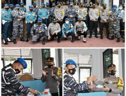 AKBP Fernando dan Personil Polres Tanjungpinang Kunjungi Pomal Lantamal IV