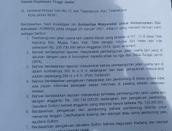 Diduga Buat Laporan Fiktif Penggunaan Dana Desa Olak Kemang Tebo, LSM Somasi Lapor ke Kejati