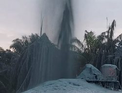 Semburan Gas di Areal Pesantren Al Ikhsan Pekanbaru