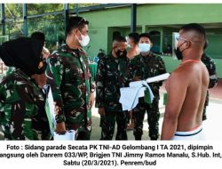 Brigjen Jimmy Ramoz Manalu Pimpin Sidang Parade Secata PK TNI-AD 2021
