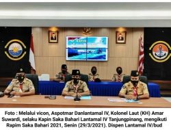 Aspotmar Danlantamal IV Melalui Vicon Ikuti Rapim Saka Bahari 2021