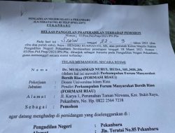 Sidang Prapid FORMASI RIAU Melawan Kapolda dan Pimpinan KPK Akan Segera Digelar di PN Pekanbaru