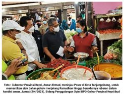 Pastikan Stok Bahan Pokok Aman Jelang Ramadhan, Ansar Ahmad Tinjau Pasar