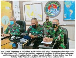Melalui Vicon Asintel Danlantamal IV Ikuti Webinar Dampak UU Cipta Kerja