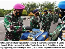 Danlantamal Pimpin Sertijab Tiga Jabatan Penting di Jajaran Lantamal IV