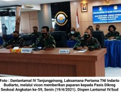 Melalui Vicon, Danlantamal IV Berikan Kuliah Kerja pada Pasis Dikreg Seskoal Angkatan ke-59