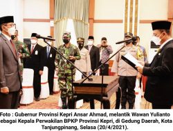 Ansar Ahmad Lantik Wawan Yulianto Sebagai Kepala Perwakilan BPKP Provinsi Kepri