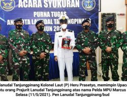 Kolonel Laut Heru Prasetyo Pimpin Upacara Purna Tugas Prajurit Lanudal Tanjungpinang