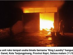 Ditinggal Pemilik, Ruko Laundry Terbakar
