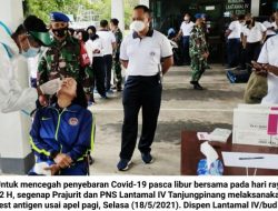 Prajurit/PNS Lantamal IV Laksanakan Rapid Test Antigen Pasca Idul Fitri