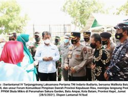 Danlantamal IV Bersama Walikota Batam dan FKPD Provinsi Kepri Tinjau Posko PPKM Skala Mikro