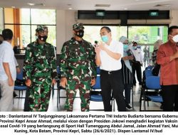 Melalui Vicon Danlantamal IV Hadiri Kegiatan Vaksin Massal bersama Presiden Jokowi