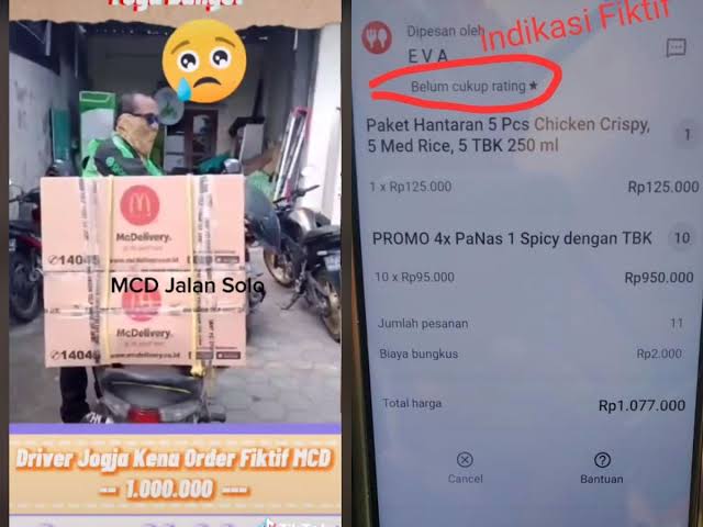 Gegara Orderan Fiktif, Ojol Ini Rugi Rp 1 Juta, Ini Kisahnya Viral