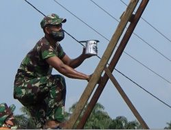 Guna Meremajakan Bangunan Paud Satgas TMMD Ke 111 Lakukan Pengecetan Ulang