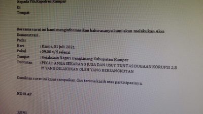 Mahasiswa Kampar Akan Menggelar Demo Terkai Temuan BPK 2,8 Milyar