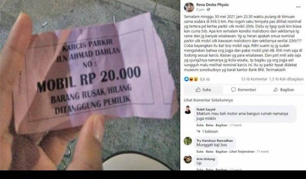 Terkait Viralnya Parkir di Malioboro Rp20.000, Ini respon Dishub
