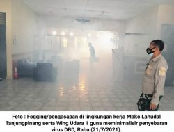 Minimalisir Virus DBD, Balai Pengobatan Lanudal Tanjungpinang Lakukan Fogging