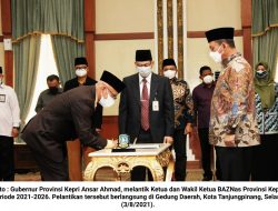 Lantik Ketua BAZNas Kepri, Ansar Ahmad : Potensi Zakat Kepri Capai Rp 3 Triliun