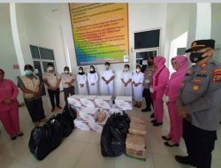 Kapolres Batu Bara Bersama Bhayangkari Dan KSJ Bagikan Nasi Kotak Beserta Sembako ke RSUD Batu Bara