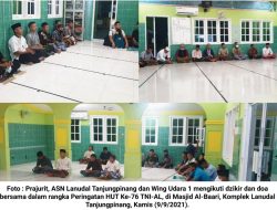 HUT TNI-AL ’76 : Lanudal Tanjungpinang bersama Wing Udara 1 Gelar Dzikir dan Doa