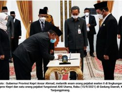 6 Pejabat Eselon II Dilantik Gubernur Kepri