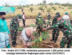 Tanam 1000 Pohon, Kodim 0317/TBK Ajak Masyarakat Jaga Kelestarian Lingkungan