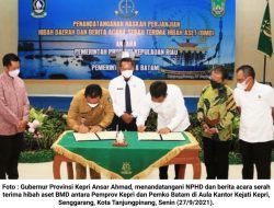 Pemprov Kepri dan Pemko Batam Tandatangani NPHD dan BMD 