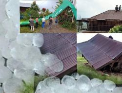 Desa Pulau Tengah Di guyur Hujan Es Dan Angin Kencang