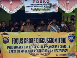 KBO Satbinmas Polres Merangin Melaksanakan Kegiatan Focus Group Discucsion (FGD) Tentang Penggunaan Dana Desa Untuk Penangan Covid-19 Di Desa Lubuk Napal