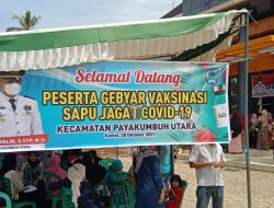 Peserta Gebyar Vaksinasi Sapu Jagat Membludak di Kantor Camat Payakumbuh Utara