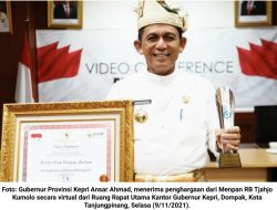 Ansar Ahmad Terima Penghargaan Top 5 Replikasi Inovasi Pelayanan Publik 2021 