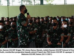 Berikan Pengarahan, Danrem Kumpulkan Seluruh Prajurit dan PNS Korem 033/WP