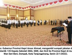 Ansar Ahmad Lantik Kepala Sekolah dan Pengawas serta Plt Kepala OPD