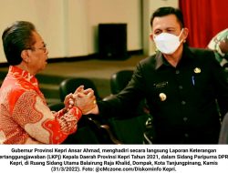 Ansar Ahmad Sampaikan LKPj Tahun 2021 dalam Rapat Paripurna DPRD Kepri