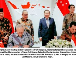 Pemprov Kepri dan RP Singapura Teken MoI ‘Food Industry 4.0 and Suplpay Cain Programme’