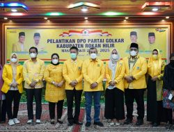 Pelantikan ketua DPD ll Golkar Rohil Afrizal sintong oleh syamsuar
