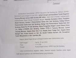 DPRD Akhirnya Layangkan Surat Prihal Tanah Suguhan Seluas 300 Hektar