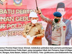 Gedung Ditreskrimsus Polda Kepri Mulai Dibangun, Ansar Ahmad Letakan Batu Pertama