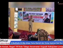 H.Nurkhalis Dt.Bijo Dirajo Temu Ramah dan Serap Aspirasi Dari Ibu Ibu Lansia  di Nagari VII Koto Talago