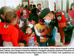 Peduli Kesehatan Ibu dan Anak, Satgas Yonif RK 136/TS Berikan Pelayanan Kesehatan