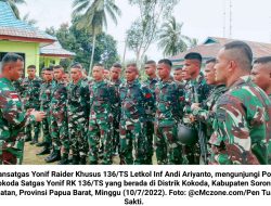 Kunjungi Pos Kokoda, Letkol Inf Andi Cek Sarana dan Prasarana serta Kondisi Prajurit