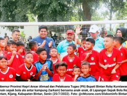 Ansar-Roby Ajak Anak-anak Bermain Sepakbola Tarkam