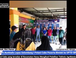 H.Nurkhalis Dt.Bijo Dirajo Lepas Gelombang I Petani Cabe Peserta Bimtek ke UPTD-BPPP Padang