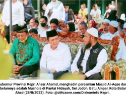 Ansar Ahmad Resmikan Masjid Al-Aqso Pantai Hidayah Sei Jodoh