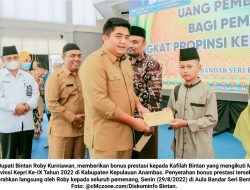 Kafilah Bintan di MTQ Ke-IX Kepri dapat ‘Bonus Prestasi’ dari Roby Kurniawan